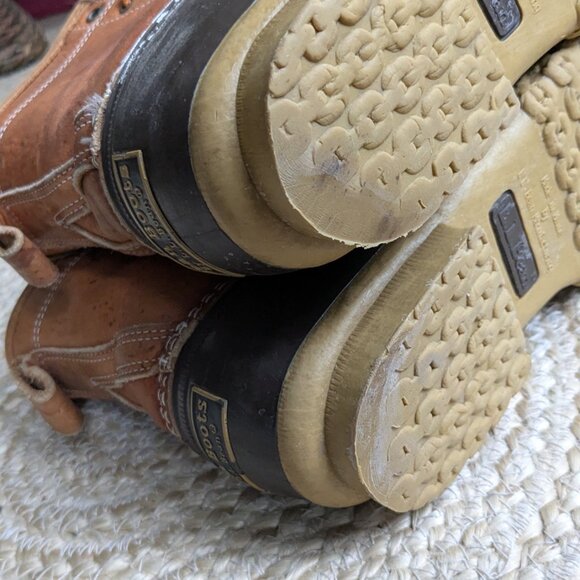 LL Bean 8" Shearling Lined Insulated Leather Lace Up Boots Women's 9.5 / 10 - Picture 11 of 12